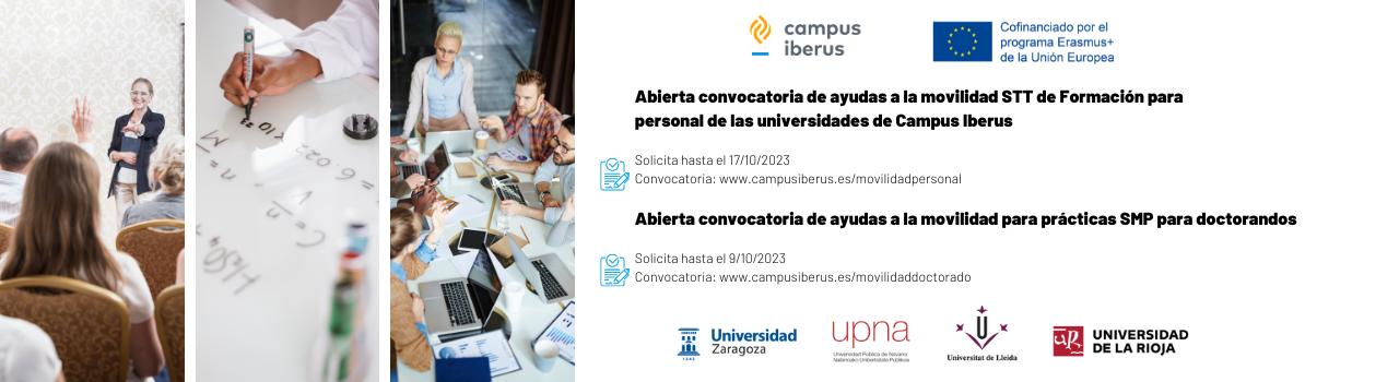 Abierta convocatoria de ayudas a la movilidad STT de Formación para personal de las universidades de Campus Iberus Solicita hasta el 22112021 Convocatoria www.campusiberus.esmovilidadpersonal20